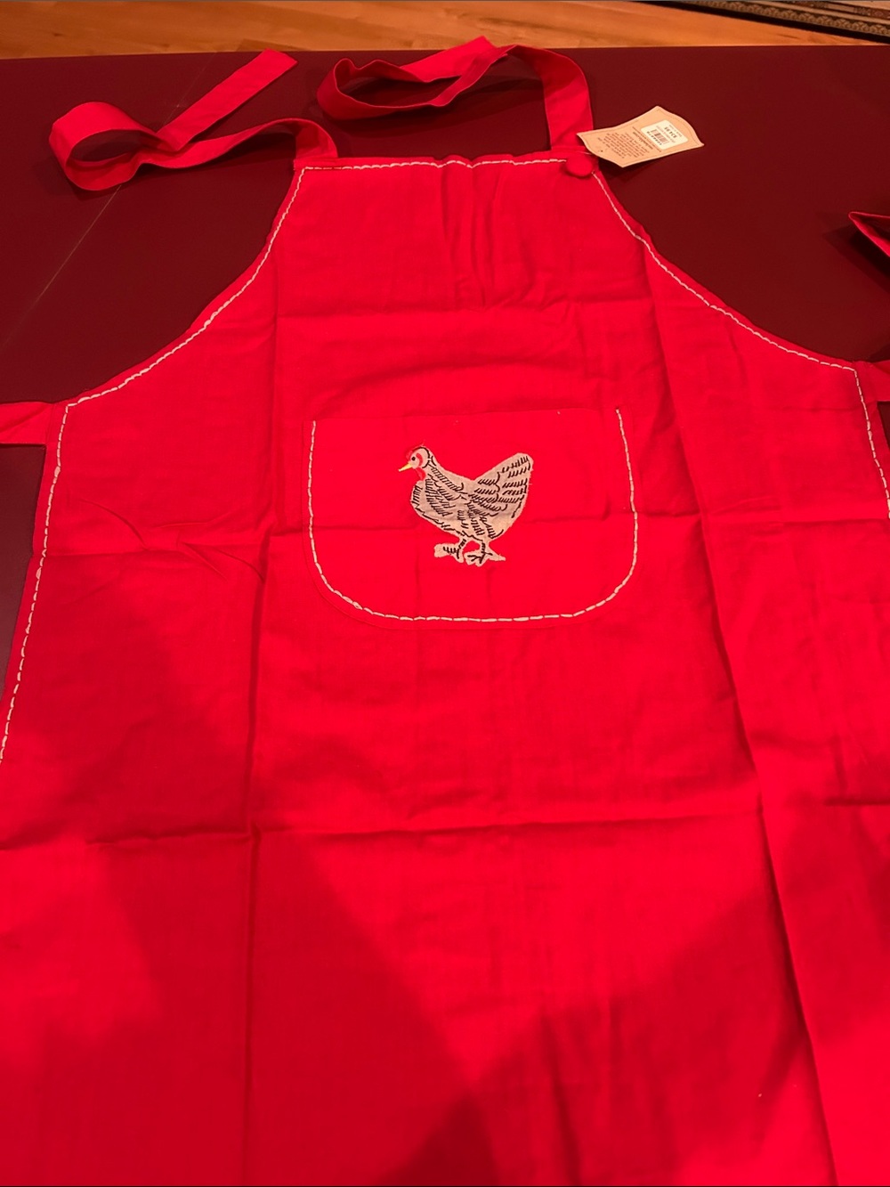 Sur La Table Red Vintage-Inspired Apron,22x30